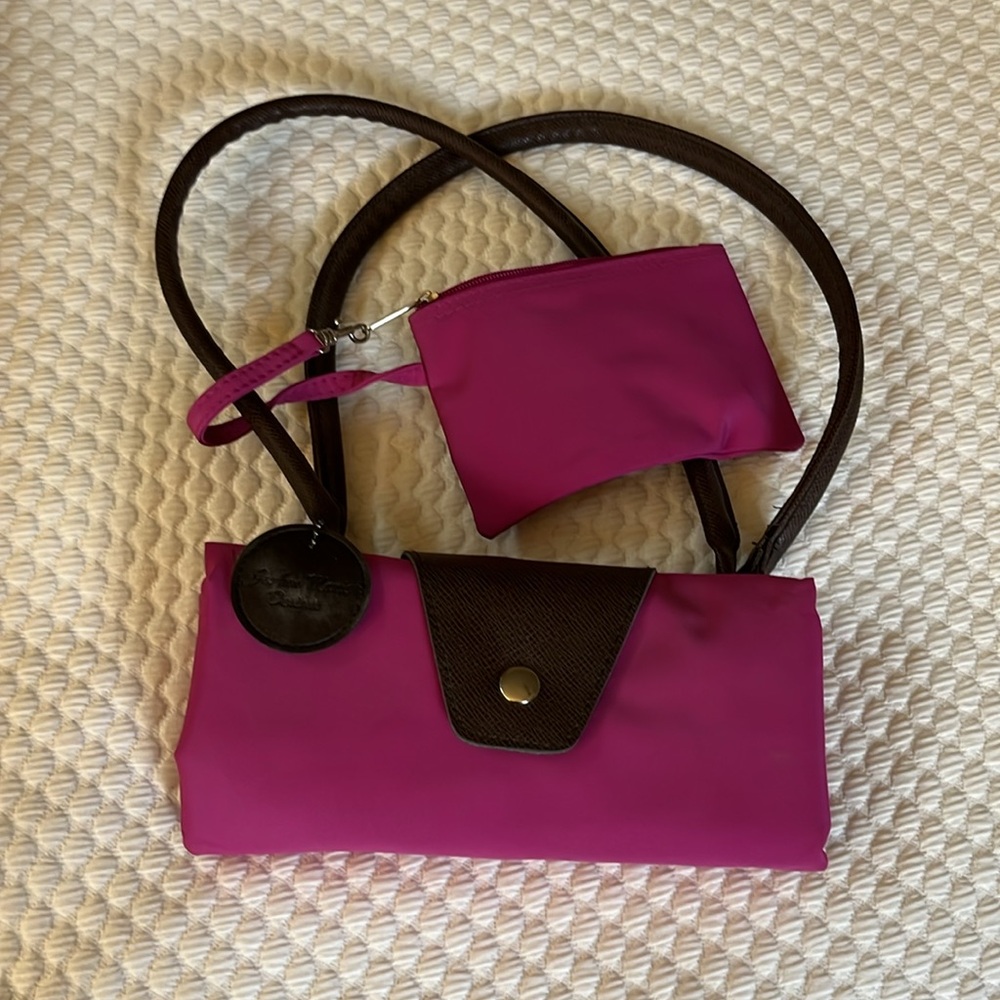 Foldable Packable Pink Tote Bag for Travel